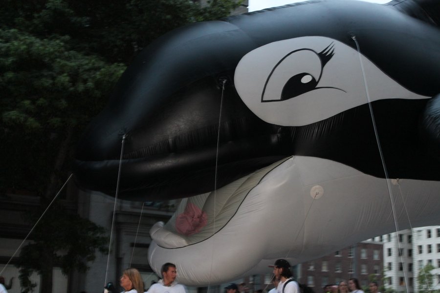 Seattle Orca balloon during Torchlight Parade