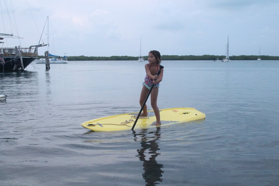 Penelope on the paddle board.
