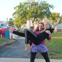 Peyton and Lily perfecting their ballet routine.